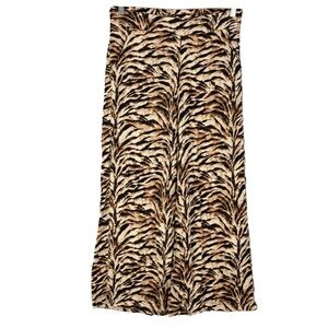 New Christian Siriano New York Tiger Stripe Linen Blend Pant S Pull On Wide Leg